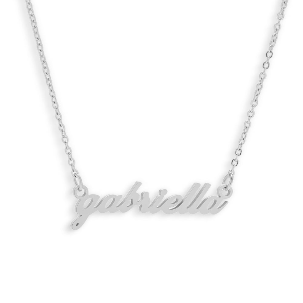Custom/Personalized Lowercase Nameplate Cable Necklace - Image 3