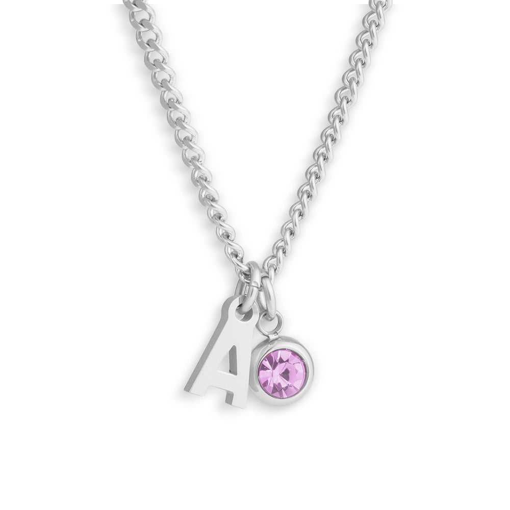 Custom/Personalized Initial Pendant Necklace w/ Birthstone - Image 14
