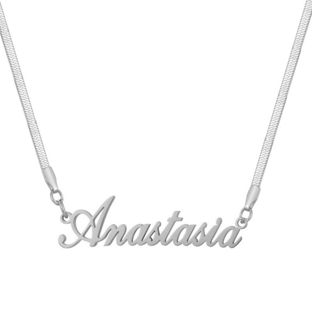 Custom/Personalized Herringbone Nameplate Necklace - Image 2