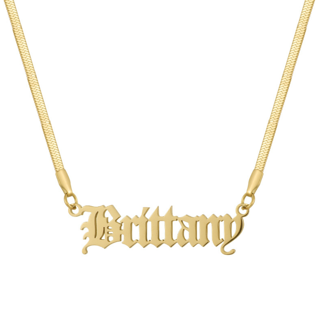 Custom/Personalized Herringbone Nameplate Necklace - Image 3