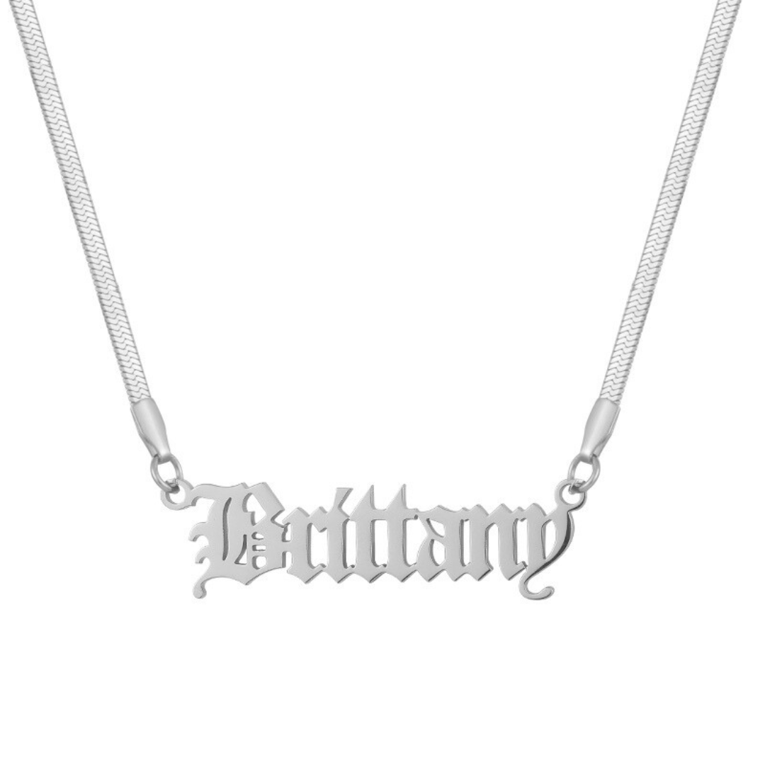Custom/Personalized Herringbone Nameplate Necklace - Image 4