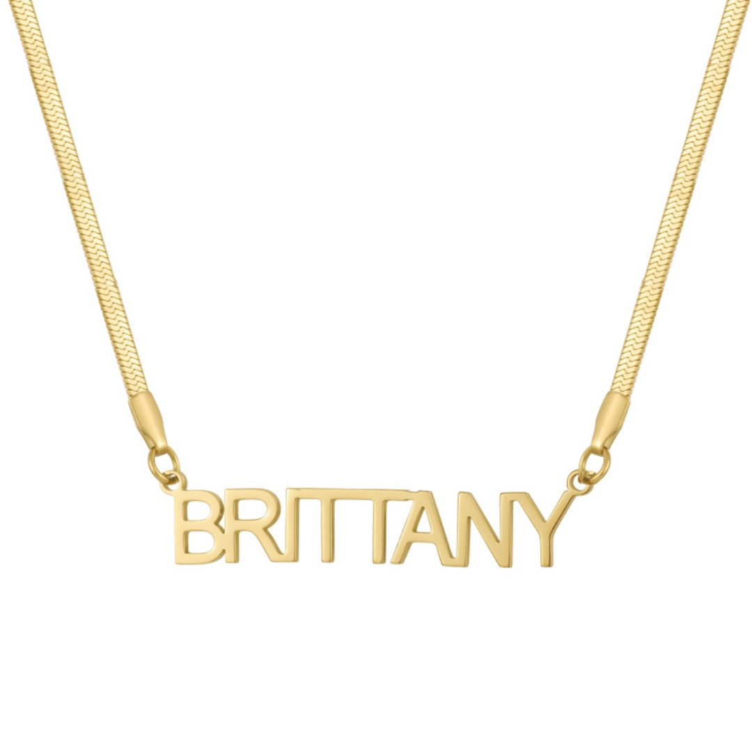 Custom/Personalized Herringbone Nameplate Necklace - Image 5