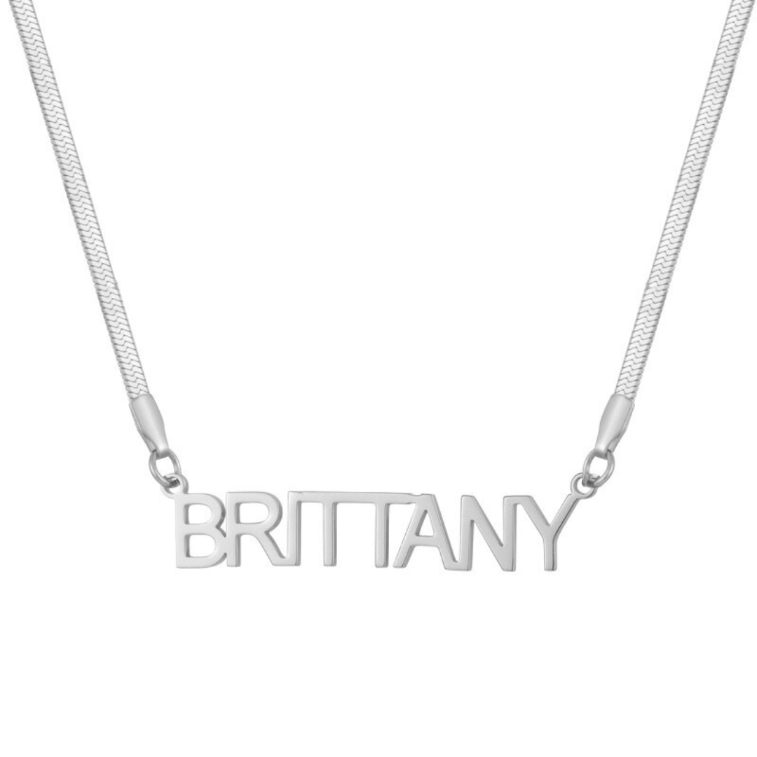 Custom/Personalized Herringbone Nameplate Necklace - Image 6