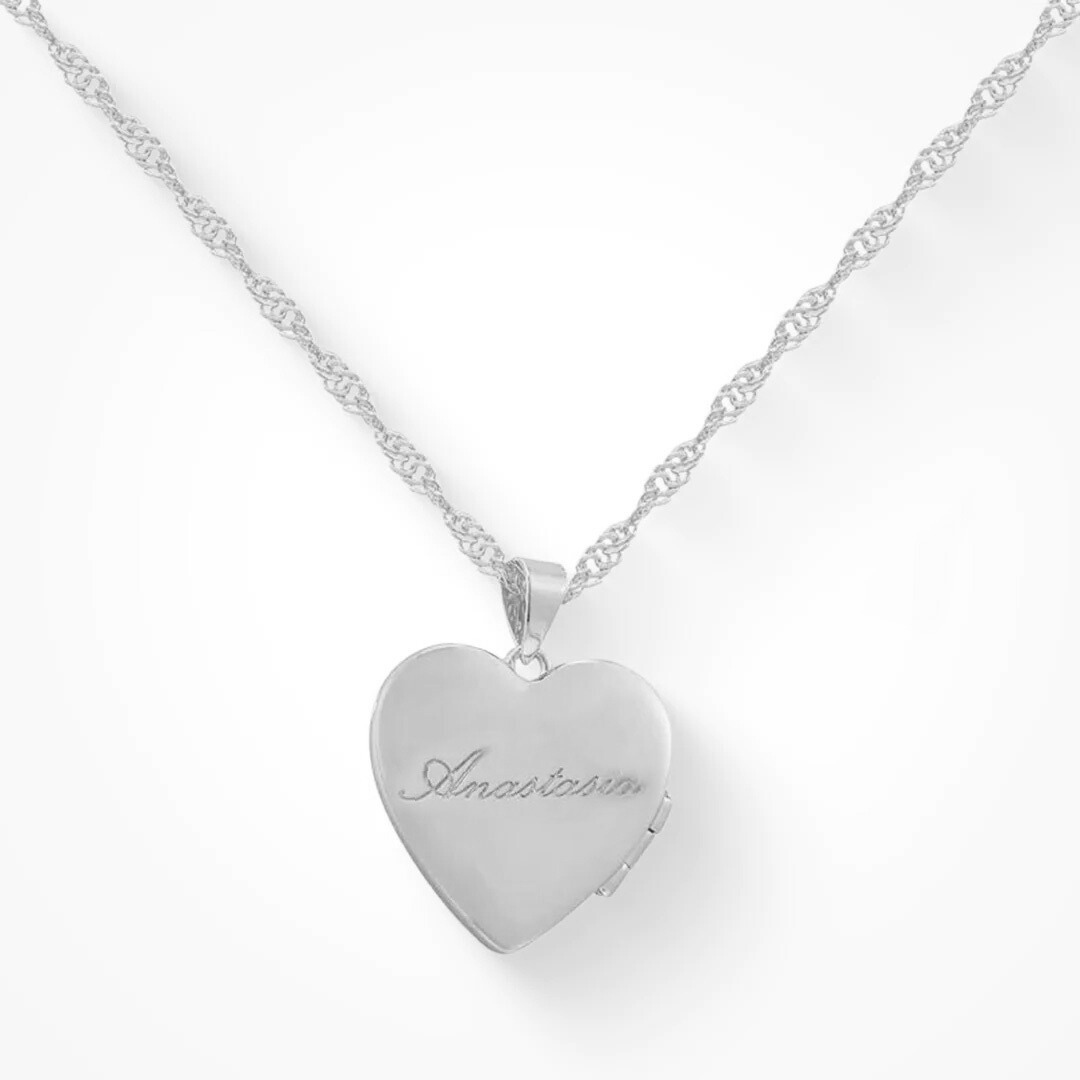 Custom/Personalized Heart Locket Necklace - Image 10